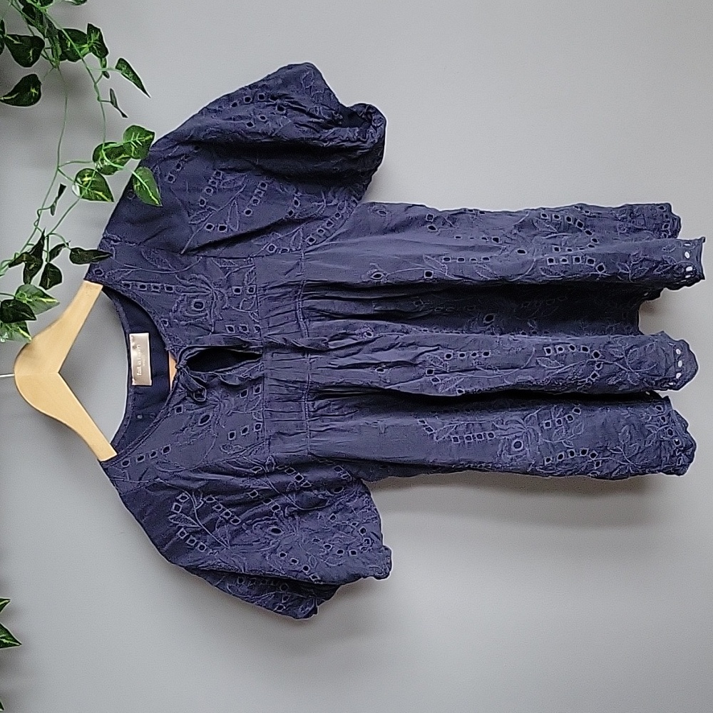 fait a main PARIS Silk Eyelet Blouse